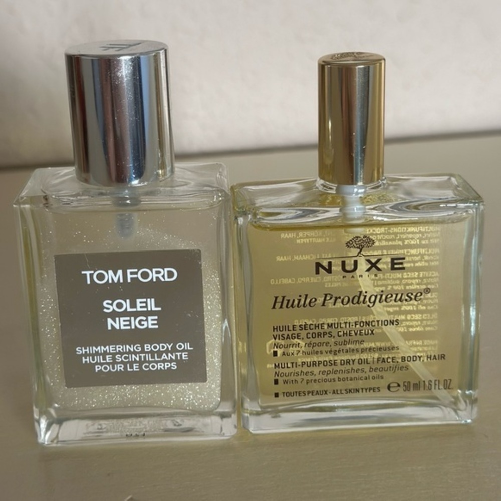 Tom Ford Soleil Neige Oil with Glitter and NUXE Parfum Oils
